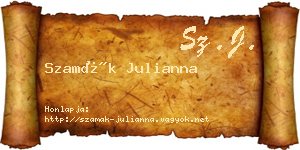 Szamák Julianna névjegykártya